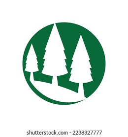 Pine tree illustration vector flat design template