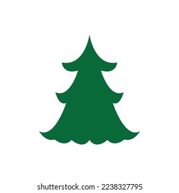 Pine tree illustration vector flat design template