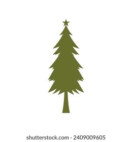 Pine tree illustration vector flat design template