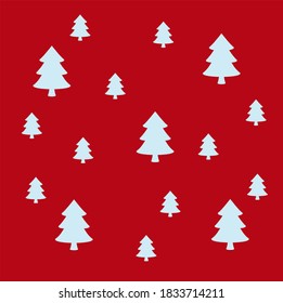 Pinienbaumbild zu Weihnachten, roter Hintergrund