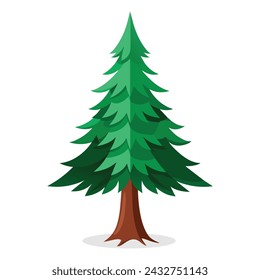 Pine tree Isolated flat vector illustration