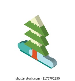 Pine tree isometric left top view 3D icon