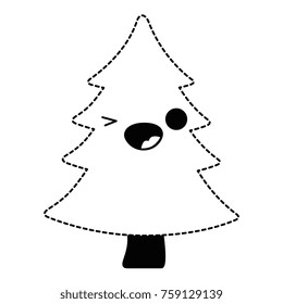 pine tree kawaii character