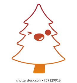 pine tree kawaii character