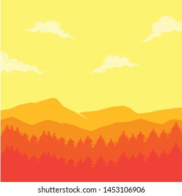 Pine Tree Landscape Pine Forest Landscape for Poster Background
