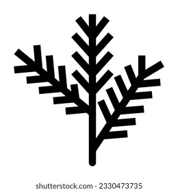 A pine tree leaves icon featuring a cluster of needle-like leaves arranged in a triangular shape, representing a coniferous tree and evoking a sense of forests and evergreen beauty.