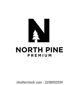 Pine Tree letter initial logo icon design simple minimal