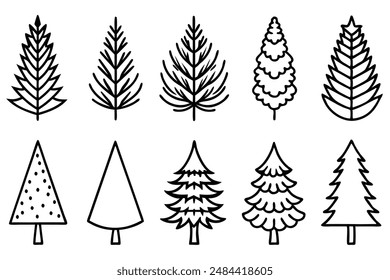 Pine Tree Line Art Simple and Elegant Tree Design