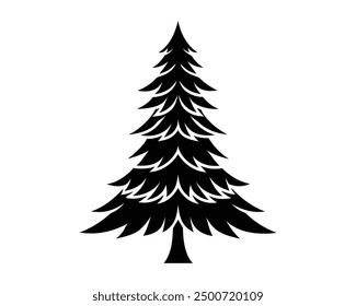 pine tree line art vector white background eps file
