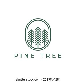 diseño de logotipo de estilo vintage de pinares en línea