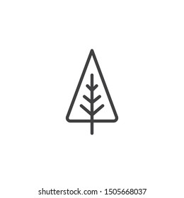 Pine tree line icon. linear style sign for mobile concept and web design. Christmas tree outline vector icon. Symbol, logo illustration. Vector graphics