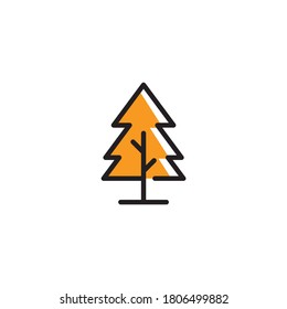 pine tree line icon vector eps