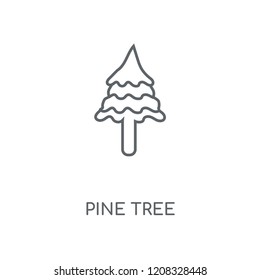 Pine tree linear icon. Pine tree concept stroke symbol design. Thin graphic elements vector illustration, outline pattern on a white background, eps 10.