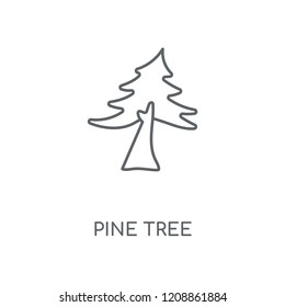 Pine tree linear icon. Pine tree concept stroke symbol design. Thin graphic elements vector illustration, outline pattern on a white background, eps 10.