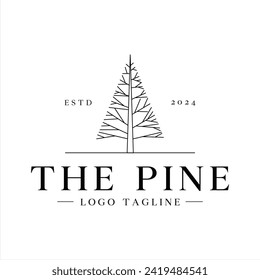 Logo de Pine Tree, ideas de diseño del logo de la empresa, ilustración vectorial