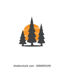 Pine tree logo concept with simple and elegant design