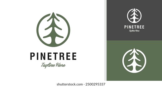 Pine Tree Logo. creative premium symbol. Vector sign icon logo template.