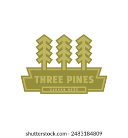 pine tree logo design concept vintage retro badge