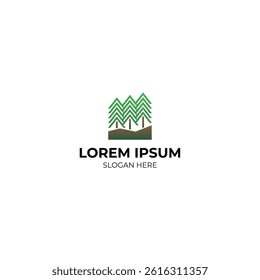 Pine tree logo design easy editable file