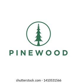 Pine tree logo design for environment and outdoor