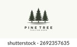 Pine tree logo design with evergreen forest silhouette