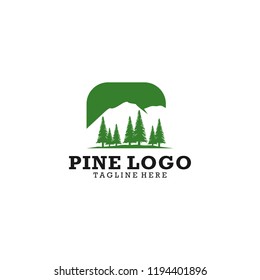 Pine Tree Logo Design. Pine Forest Logo Template