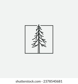 Pine tree logo design illustration vector template