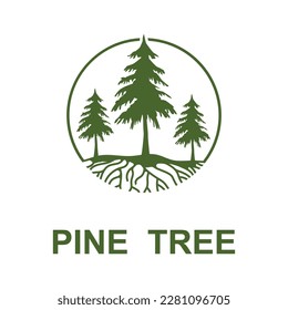 Inspiración en el diseño del logotipo del árbol pino