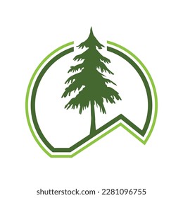 Inspiración en el diseño del logotipo del árbol pino