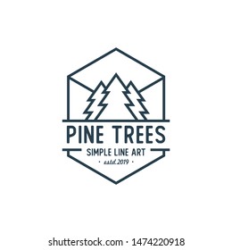 Pine tree Logo design / Line Art Evergreen