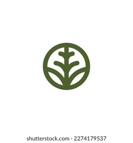 Diseño del logotipo de árbol de pino. Icono De Línea De Pino. Logo de la naturaleza. Árbol de crecimiento