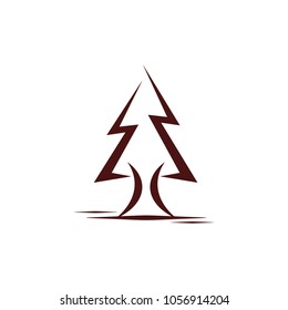 Pine Tree Logo Design Template.