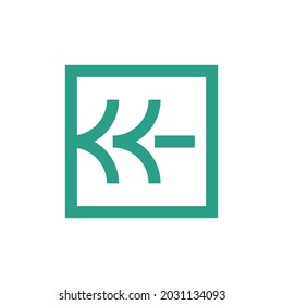 Pine tree logo design template or letter K