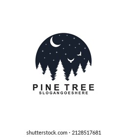 Pine Tree Logo Design Vector, Emblem, Design Concept, Creative Symbol, Icon