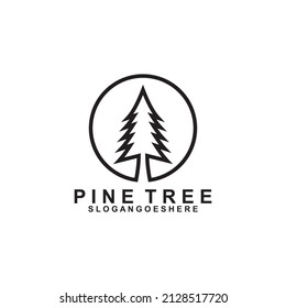 Pine Tree Logo Design Vector, Emblem, Design Concept, Creative Symbol, Icon
