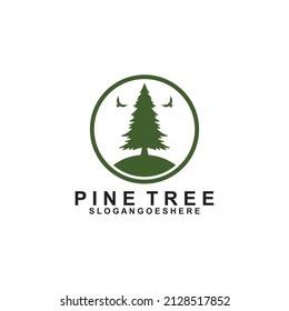 Pine Tree Logo Design Vector, Emblem, Design Concept, Creative Symbol, Icon