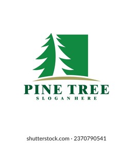 Pine Tree logo design vector. Creative Pine logo concepts template