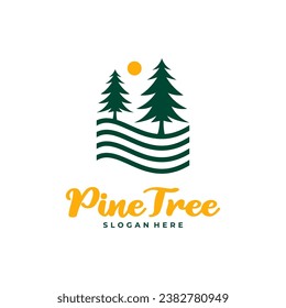 Vector de diseño del logotipo de Pine Tree. plantilla de conceptos del logotipo de Pine Tree creativo