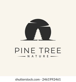 pine tree logo design vector silhouette.