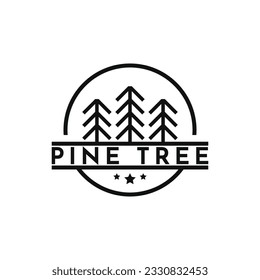Pine tree Logo Design Vintage Retro