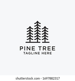 Pine Tree Logo Icon Design Template Vector Illustration