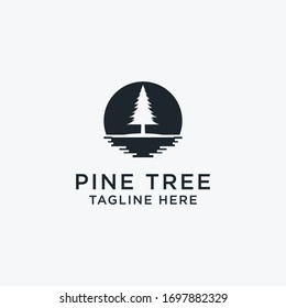 Pine Tree Logo Icon Design Template Vector Illustration