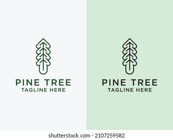 Pine Tree Logo Icon Design Template Vector Illustration