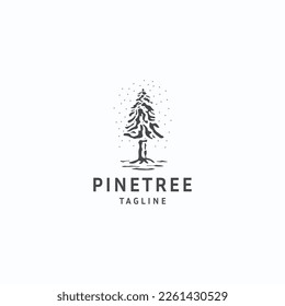 Pine tree logo icon design template flat vector 