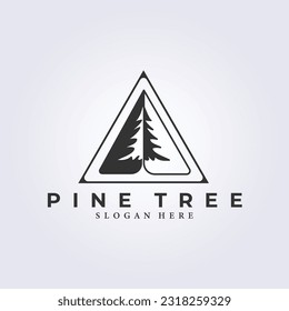 Icono de logotipo de árbol de pino Ilustración de plantilla de diseño de vectores Ilustración