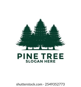 Vector de la ilustración del diseño del icono del logotipo del árbol de pino, Plantilla de diseño del logotipo de Evergreen