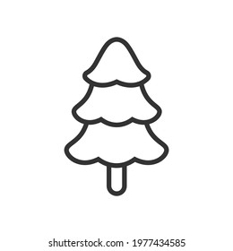 Pine tree logo icon outline. Simple minimal flat clip art element.