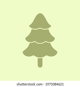 Pine tree logo icon silhouette. Simple minimal flat clip art element.