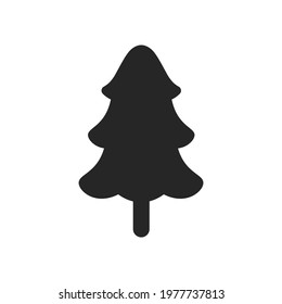 Pine tree logo icon silhouette. Simple minimal flat clip art element.