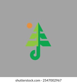 Kiefernbaum-Logo mit einem Symbol, das zu Ihrer Unternehmensidentität wird